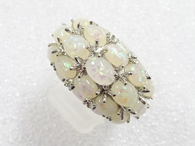 JAPANESE KIMONO / ANTIQUE COLORED STONE RING (SIZE 20.5)